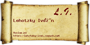 Lehotzky Iván névjegykártya