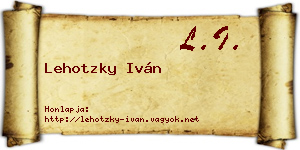Lehotzky Iván névjegykártya