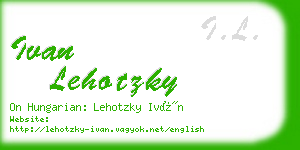 ivan lehotzky business card